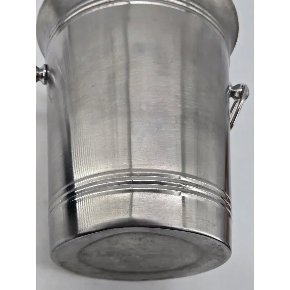 Vintage Champagne Bucket Ice Chiller Heavy Weight Silver Tone Ring Handles
